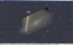 Baltimore Meteor picture overlayed on star chart. 