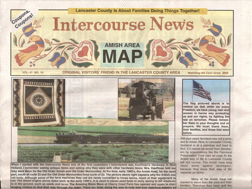 Intercourse News Aug 2, 2009