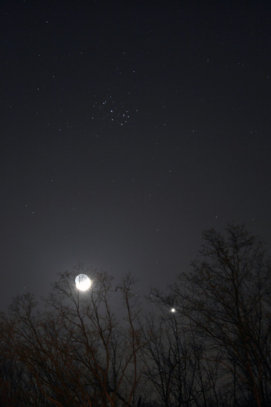 Moon, Venus and Pleiades - March 26th, 2012